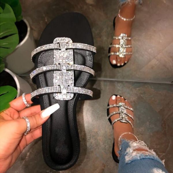 women crystal bling slippers slip on flat shoes female outside flip flops casual slides fashion summer beach, Black
women crystal bling slippers slip on flat shoes female outside flip flops casual slides fashion summer beach, Black