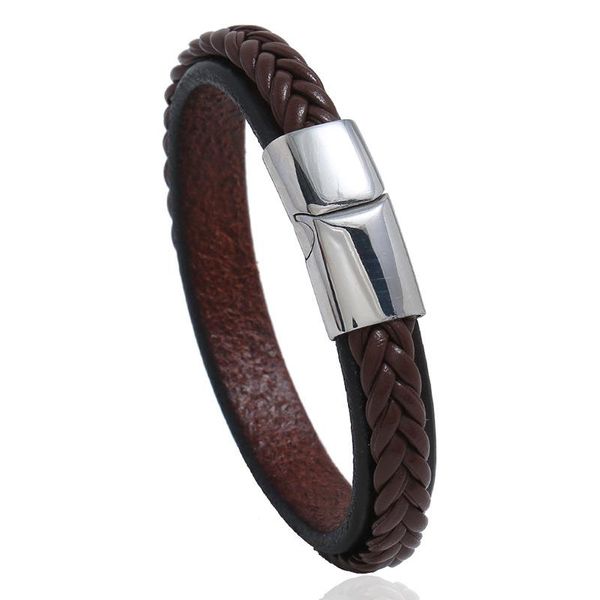 tennis vintage trendy jewelry solid twist leather rope men's wristband simple wild stainless steel magnetic buckle bracelets bangles, Golden;silver
tennis vintage trendy jewelry solid twist leather rope men's wristband simple wild stainless steel magnetic buckle bracelets bangles, Golden;silver