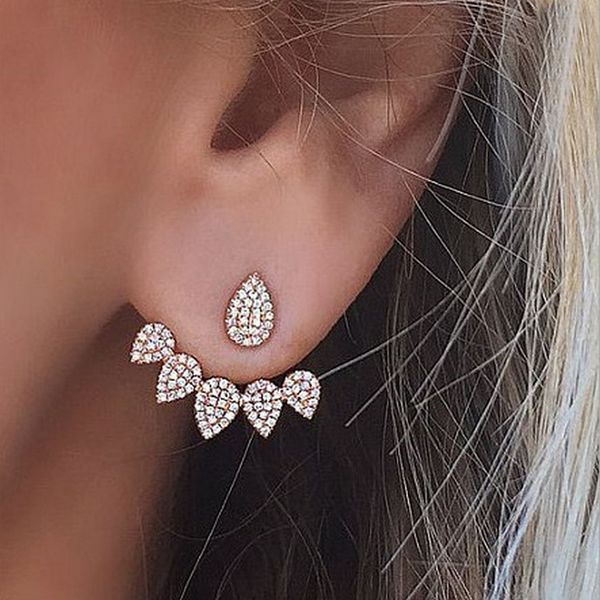 korean jewelry crystal front back double sided stud earring for women fashion ear cuff piercing earring gift whole, Golden;silver
korean jewelry crystal front back double sided stud earring for women fashion ear cuff piercing earring gift whole, Golden;silver