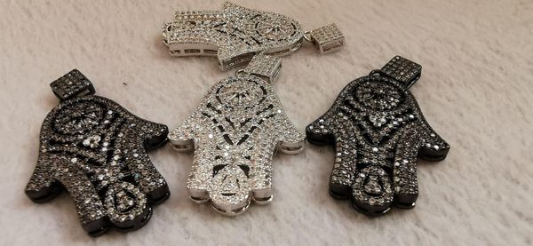 pendant necklaces large 45x30mm 3d pave diamond hamsa with eye charm silver/ vermeil - 1pcs
pendant necklaces large 45x30mm 3d pave diamond hamsa with eye charm silver/ vermeil - 1pcs