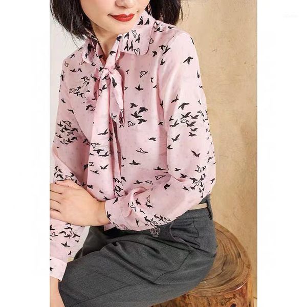 spring summer fashion silk blouses women bow collar vintage single breasted long sleeve black / pink shirt women's & shirts, White
spring summer fashion silk blouses women bow collar vintage single breasted long sleeve black / pink shirt women's & shirts, White