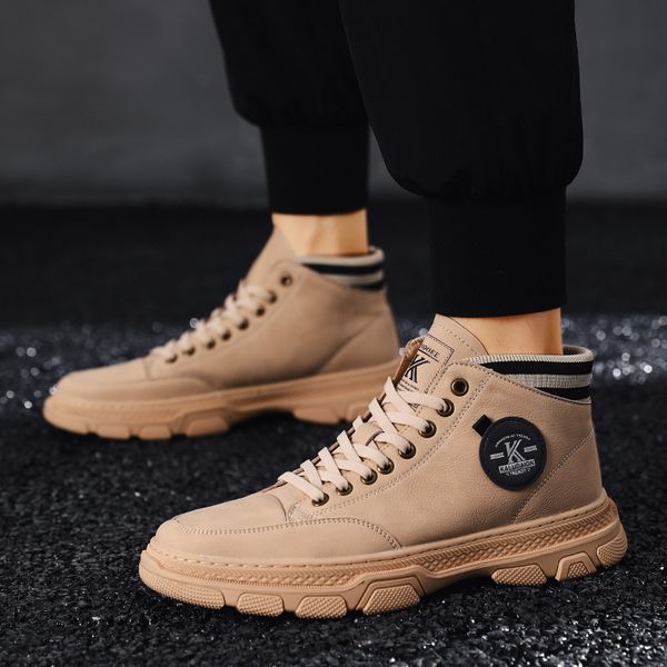 2019 autumn new men's versatile high board shoes popular casual martin boots short men's boots, Black
2019 autumn new men's versatile high board shoes popular casual martin boots short men's boots, Black
