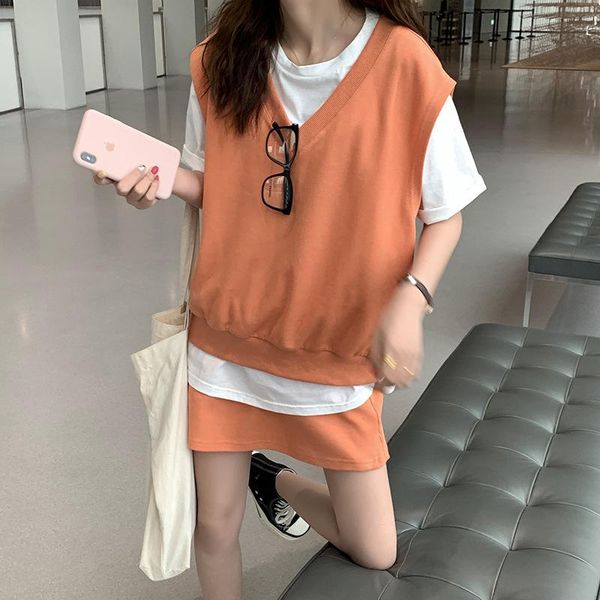 women's tracksuits ezsskj korean sweet suit for age reduction 2021 summer v-neck sweater vest skirt two piece, Gray
women's tracksuits ezsskj korean sweet suit for age reduction 2021 summer v-neck sweater vest skirt two piece, Gray