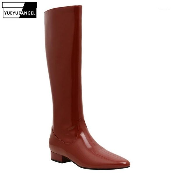 boots womens red patent leather long shoes pointed toe party knee high winter fashion genuine knight female1, Black
boots womens red patent leather long shoes pointed toe party knee high winter fashion genuine knight female1, Black