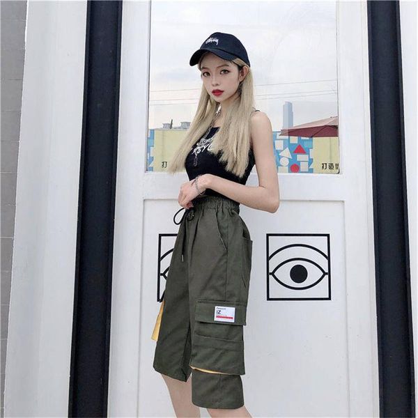 women's shorts casual cargo women summer pockets knee female workout button streetwear trousers cool loose short pants, White;black
women's shorts casual cargo women summer pockets knee female workout button streetwear trousers cool loose short pants, White;black