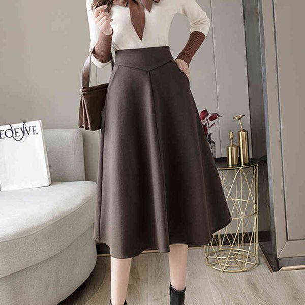 women's high waist winter skirt with pockets, elegant wool knee length skirt, khaki and black2022, Black
women's high waist winter skirt with pockets, elegant wool knee length skirt, khaki and black2022, Black