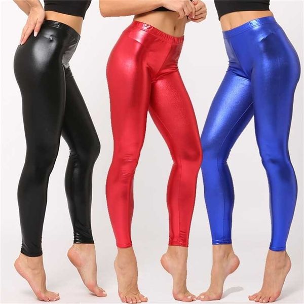 colored neon color shiny leggings women's faux leather pants elastic waist night club party dancing trousers fashion 211204, Black
colored neon color shiny leggings women's faux leather pants elastic waist night club party dancing trousers fashion 211204, Black