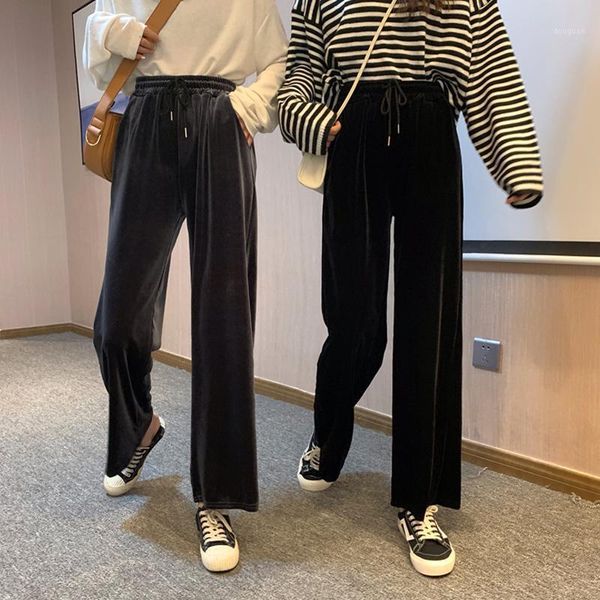 women's pants & capris full length solid pockets elastic waist wide leg loose high casual style simple clothing moda feminina, Black;white
women's pants & capris full length solid pockets elastic waist wide leg loose high casual style simple clothing moda feminina, Black;white