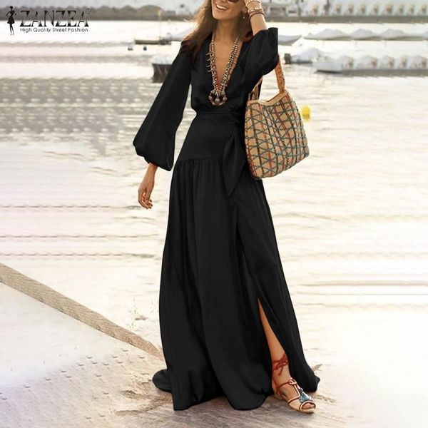 elegant women deep v neck long sleeve sundress spring bohemian maxi dress casual split hem beach party vestidos dresses, Black;gray
elegant women deep v neck long sleeve sundress spring bohemian maxi dress casual split hem beach party vestidos dresses, Black;gray
