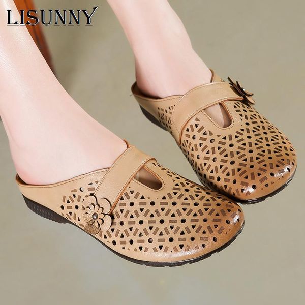 slippers lisunny 2021 summer women shoes retro sandals genuine leather handmade flower flat heels comfotable slides, Black
slippers lisunny 2021 summer women shoes retro sandals genuine leather handmade flower flat heels comfotable slides, Black