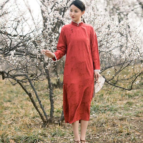 ethnic clothing to oak spring and summer long sleeve satin jacquard lace improved chinese cheongsam dress r20815, Red
ethnic clothing to oak spring and summer long sleeve satin jacquard lace improved chinese cheongsam dress r20815, Red