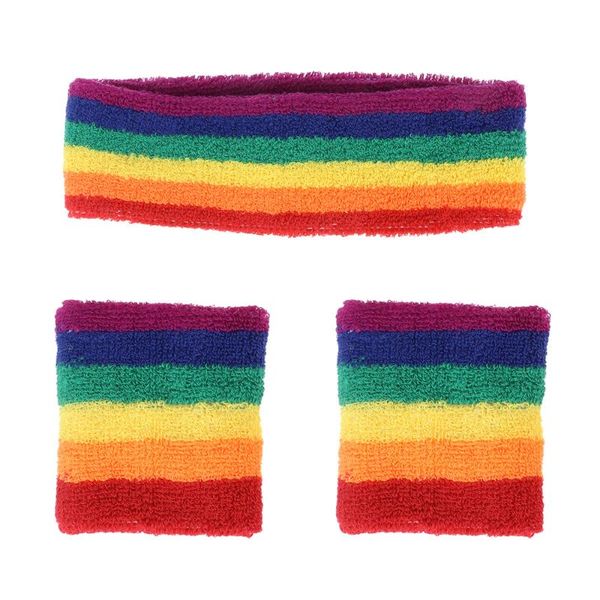 pieces striped sweatbands set includes 1 piece sports headband and 2 wristbands colorful cotton stre wrist support, Black;red
pieces striped sweatbands set includes 1 piece sports headband and 2 wristbands colorful cotton stre wrist support, Black;red