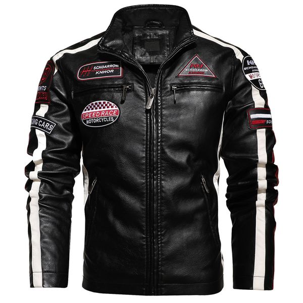 locomotive style men's leather jacket high-quality stand-up collar retro comfortable fashion travel commute, Black
locomotive style men's leather jacket high-quality stand-up collar retro comfortable fashion travel commute, Black