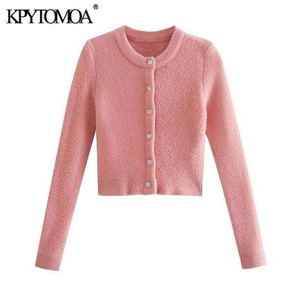 women sweet fashion bejewelled buttons cropped knitted sweater vintage long sleeve female outerwear chic 210416, White;black
women sweet fashion bejewelled buttons cropped knitted sweater vintage long sleeve female outerwear chic 210416, White;black