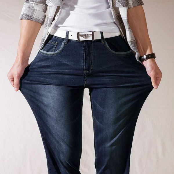 seasons mens jeans classic straight denim with zippers slim men's elastic pants trousers plus size loose fit, Blue
seasons mens jeans classic straight denim with zippers slim men's elastic pants trousers plus size loose fit, Blue