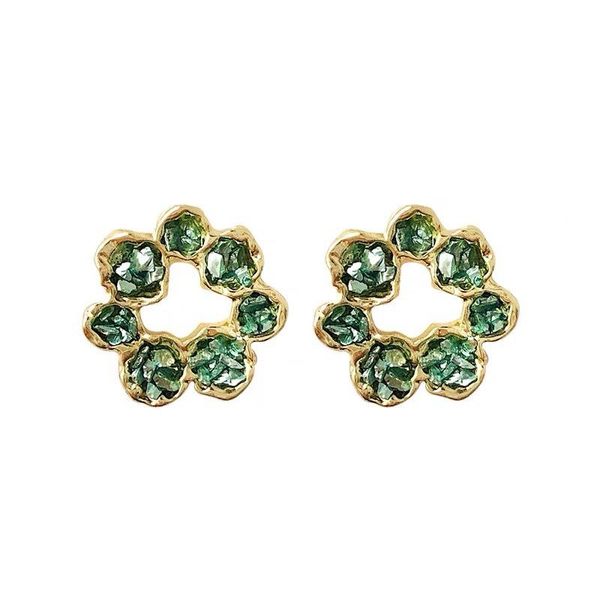 irregular green crystal hollow round stud earring trendy for women and girls summer gift jewelry, Golden;silver
irregular green crystal hollow round stud earring trendy for women and girls summer gift jewelry, Golden;silver
