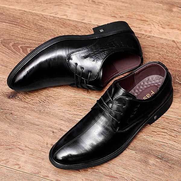 dress shoes fashion lace- up oxford men leather formal shoe men's round toe breathable business leather wedding shoes 5ejl, Black
dress shoes fashion lace- up oxford men leather formal shoe men's round toe breathable business leather wedding shoes 5ejl, Black