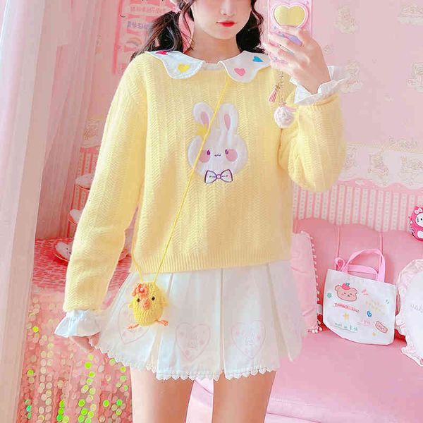women's sweaters spring beautiful rabbit female student yellow kint jumpers kawaii released mujer pullover vvqp, White;black
women's sweaters spring beautiful rabbit female student yellow kint jumpers kawaii released mujer pullover vvqp, White;black
