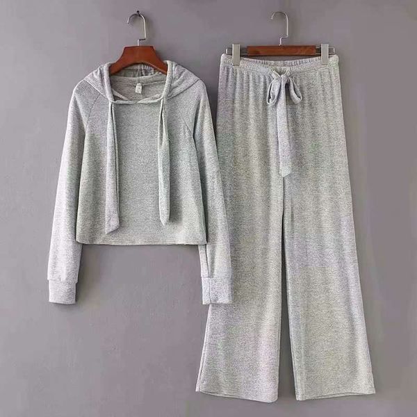 fall women's high tracksuits waist hooded short sweater + drawstring slacks running suit, Gray
fall women's high tracksuits waist hooded short sweater + drawstring slacks running suit, Gray