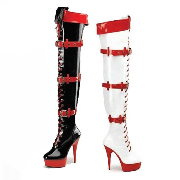 boots women shoes 15cm high heels black white thigh long fashion over knee fenty beauty buckle ladies gothic
boots women shoes 15cm high heels black white thigh long fashion over knee fenty beauty buckle ladies gothic