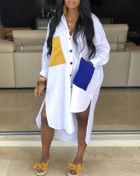 casual dresses colorblock pocket design irregular shirt dress 2021 autumn women elegant loose dip hem asymmetrical, Black;gray
casual dresses colorblock pocket design irregular shirt dress 2021 autumn women elegant loose dip hem asymmetrical, Black;gray