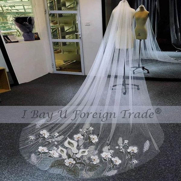 bridal veils embroidery lace flower mix-color cathedral length veil tulle long luxury wedding for bride accessories metal comb, Black
bridal veils embroidery lace flower mix-color cathedral length veil tulle long luxury wedding for bride accessories metal comb, Black