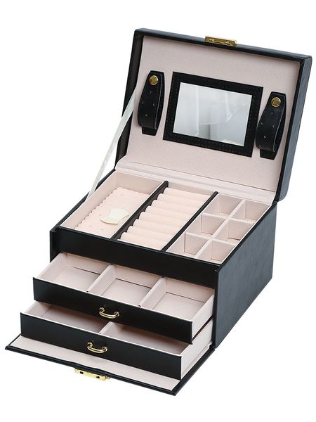 fashion new jewlery box european-style high-end leather jewelry box with der stud earrings storage box ring, Black;white
fashion new jewlery box european-style high-end leather jewelry box with der stud earrings storage box ring, Black;white