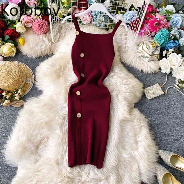 korobov summer elegant fashion women single breasted dress vintage v neck spaghetti strap dresses slim knitted vestidos 210430, Black;gray
korobov summer elegant fashion women single breasted dress vintage v neck spaghetti strap dresses slim knitted vestidos 210430, Black;gray