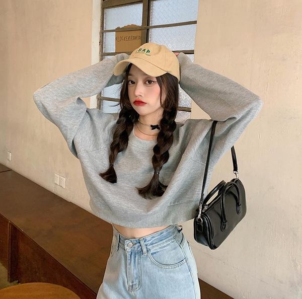 women's hoodies & sweatshirts autumn oversized short round neck thin sweater long, Black
women's hoodies & sweatshirts autumn oversized short round neck thin sweater long, Black
