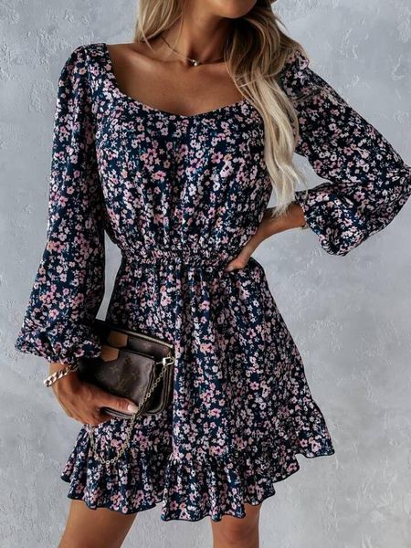 casual dresses elegant square collar backless mini dress 2021 autumn puff long sleeve ruffle vintage women floral print party, Black;gray
casual dresses elegant square collar backless mini dress 2021 autumn puff long sleeve ruffle vintage women floral print party, Black;gray