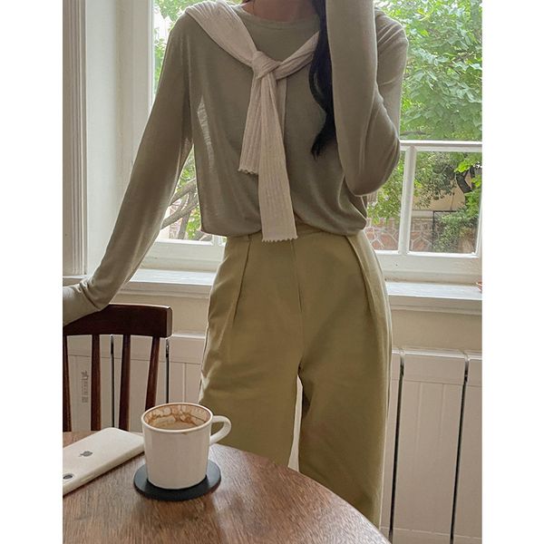 tees women's t-shirt special early autumn 99% tencel friendly round neck long sleeve t-shirt korean basic slim 42035, White
tees women's t-shirt special early autumn 99% tencel friendly round neck long sleeve t-shirt korean basic slim 42035, White