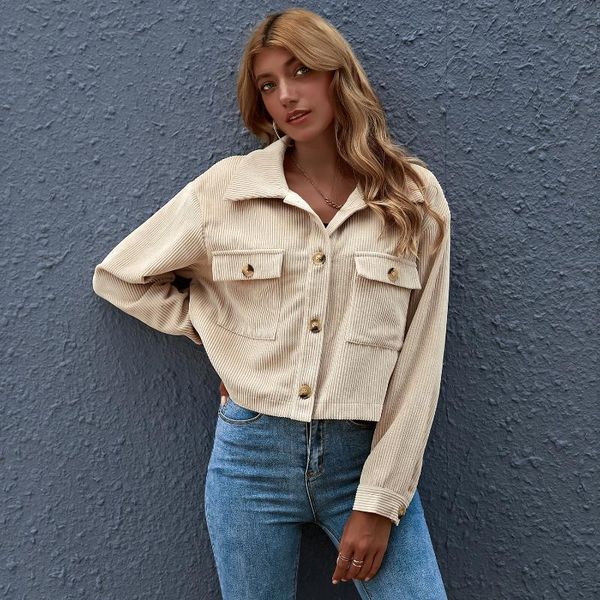 women's jackets women corduroy jacket shirt warm solid long sleeve loose causal pocket button autumn winter fashion coat clothes femme, Black;brown
women's jackets women corduroy jacket shirt warm solid long sleeve loose causal pocket button autumn winter fashion coat clothes femme, Black;brown