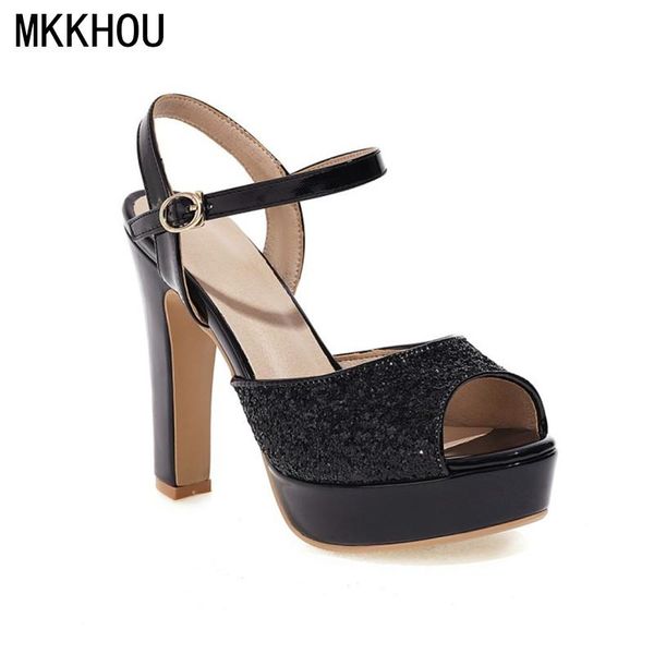 sandals mkkhou fashion women summer shoes simple fish mouth sequins platform thick heel 12 cm high open, Black
sandals mkkhou fashion women summer shoes simple fish mouth sequins platform thick heel 12 cm high open, Black