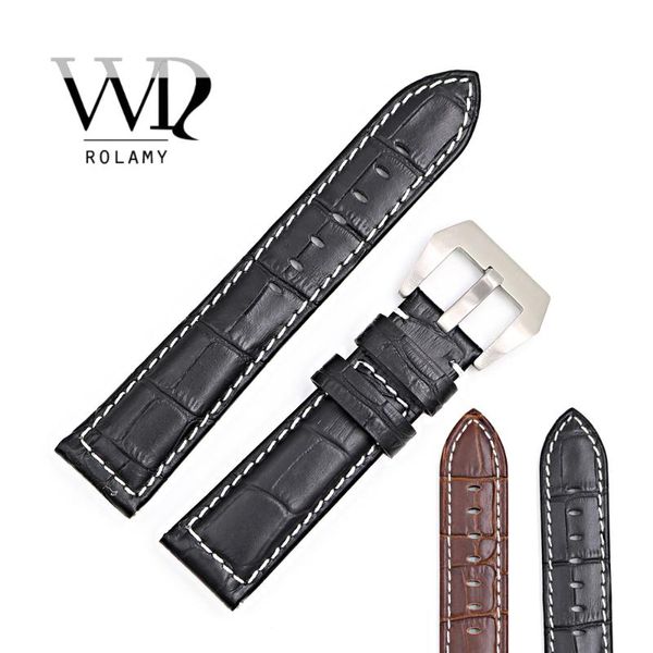 watch bands rolamy 22mm wholesale genuine leather black brown crocodile grain strap wrist band belt pin buckle
watch bands rolamy 22mm wholesale genuine leather black brown crocodile grain strap wrist band belt pin buckle
