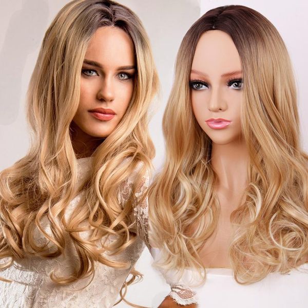 synthetic wigs linghang ombre brown blonde wig long wavy middle part costume cosplay party for women afro heat resistant fibre, Black
synthetic wigs linghang ombre brown blonde wig long wavy middle part costume cosplay party for women afro heat resistant fibre, Black
