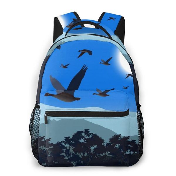 geese flying low over treeon cold daynight casual daypack travel school bag with pockets for boy student bags
geese flying low over treeon cold daynight casual daypack travel school bag with pockets for boy student bags