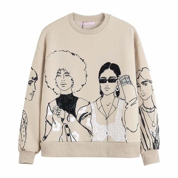 merodi autumn women fashion girls print za cotton sweatshirts chic lady casual o-neck long sleeve khaki pullover oversize 210809, Black
merodi autumn women fashion girls print za cotton sweatshirts chic lady casual o-neck long sleeve khaki pullover oversize 210809, Black