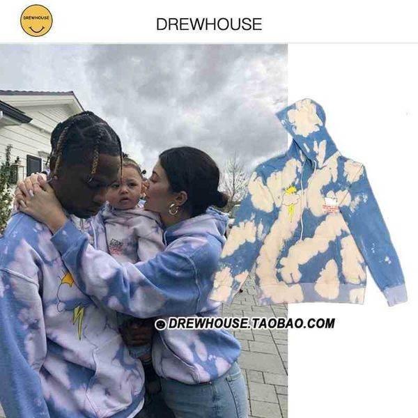 Hoodie hip hop trend Travis Scott party tie dyed cloud men' and women' loose hoodies, Blue
Hoodie hip hop trend Travis Scott party tie dyed cloud men' and women' loose hoodies, Blue