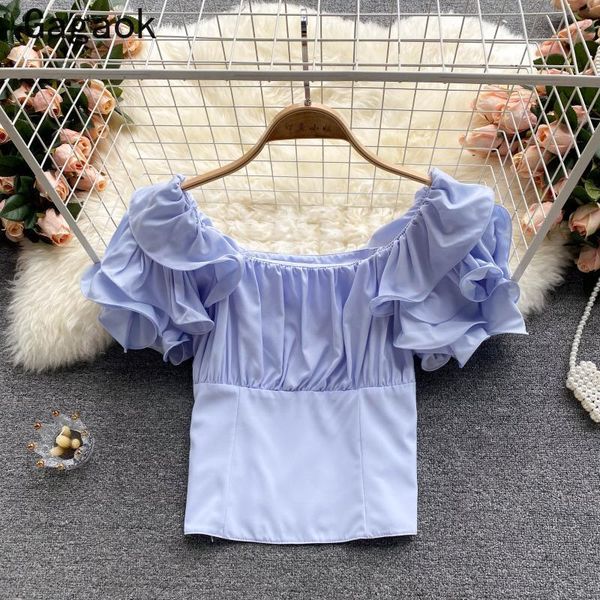 women's blouses & shirts gagaok blouse women 2021 summer butterfly sleeve slash neck solid high street slim fashion korean chic wild, White
women's blouses & shirts gagaok blouse women 2021 summer butterfly sleeve slash neck solid high street slim fashion korean chic wild, White