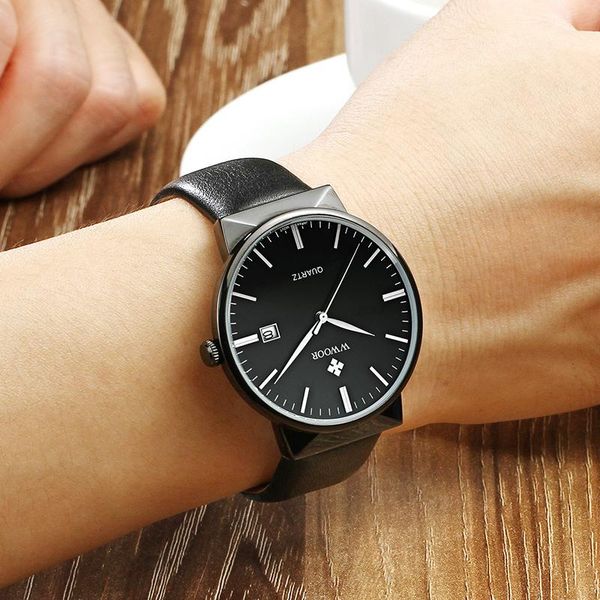 wristwatches 2021 wwoor luxury leather watch mens quartz waterproof ultra-thin wrist men black classic business clock relogio masculino, Slivery;brown
wristwatches 2021 wwoor luxury leather watch mens quartz waterproof ultra-thin wrist men black classic business clock relogio masculino, Slivery;brown
