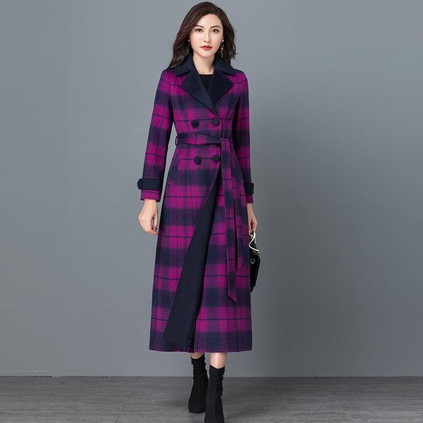women's wool & blends elegant plaid women fashion woolen coats ladies casual turn-down collar x-long female warm outwear s/xxxl, Black
women's wool & blends elegant plaid women fashion woolen coats ladies casual turn-down collar x-long female warm outwear s/xxxl, Black
