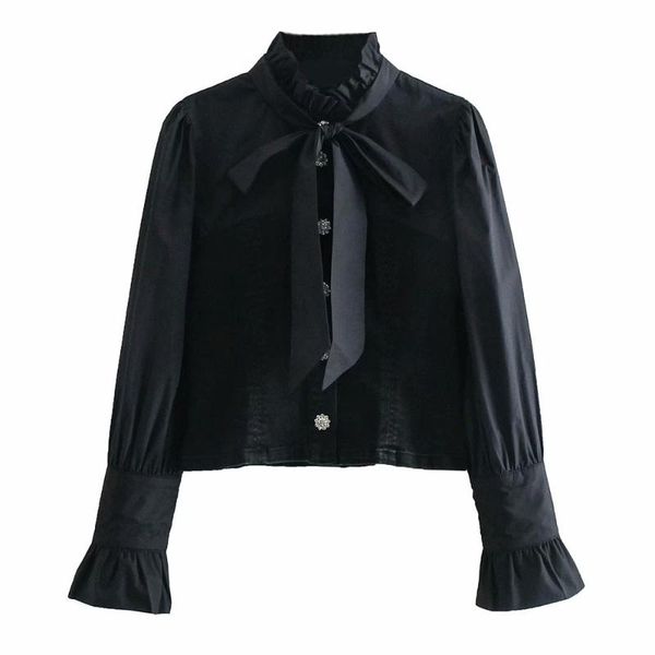 2021spring and autumn wome's black blouse brief bow knot tie long sleeve solid color women's blouses & shirts, White
2021spring and autumn wome's black blouse brief bow knot tie long sleeve solid color women's blouses & shirts, White