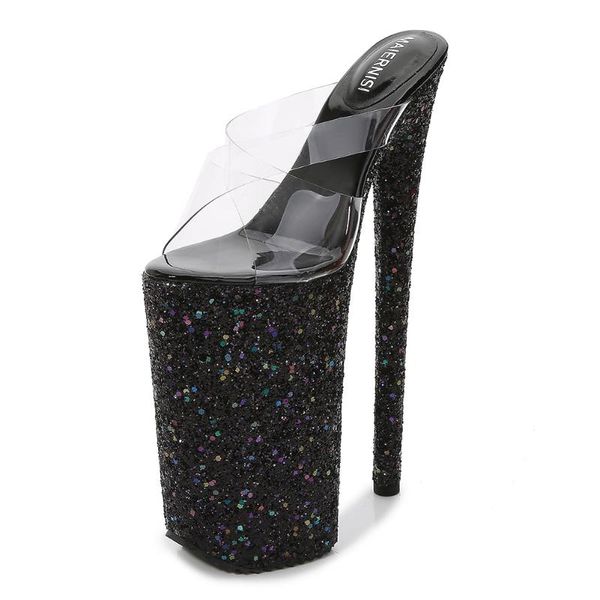 dress shoes transparencies slippers 26cm heel waterproof platform sandals woman nightclub tage performance sandalias pantoufle femme pumps, Black
dress shoes transparencies slippers 26cm heel waterproof platform sandals woman nightclub tage performance sandalias pantoufle femme pumps, Black