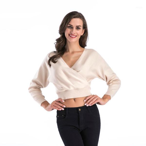 selling short spring and autumn bat sleeve v-neck sweaters women's clothing top, White;black
selling short spring and autumn bat sleeve v-neck sweaters women's clothing top, White;black