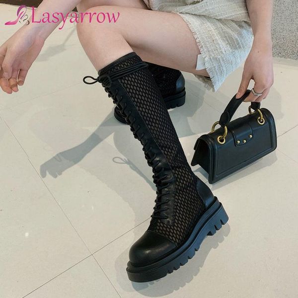 boots lasyarrow fashion women knee high square heel zipper lace mesh summer cool breathable women's shoes, Black
boots lasyarrow fashion women knee high square heel zipper lace mesh summer cool breathable women's shoes, Black