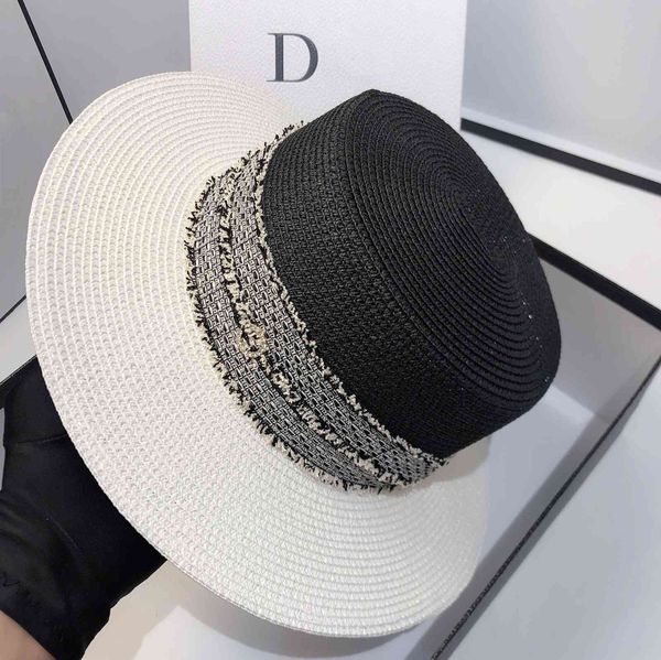 color matching ribbon straw hat summer beach outdoor sunshade sun hat french hat, Black;white
color matching ribbon straw hat summer beach outdoor sunshade sun hat french hat, Black;white