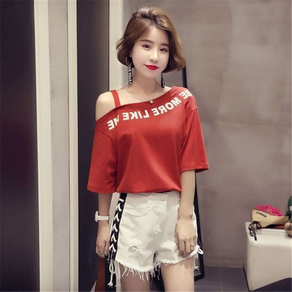 women's t-shirt t shirt net red ins super fire short summer dress korean fashion students' off shoulder loose half sleeve clothes, White
women's t-shirt t shirt net red ins super fire short summer dress korean fashion students' off shoulder loose half sleeve clothes, White