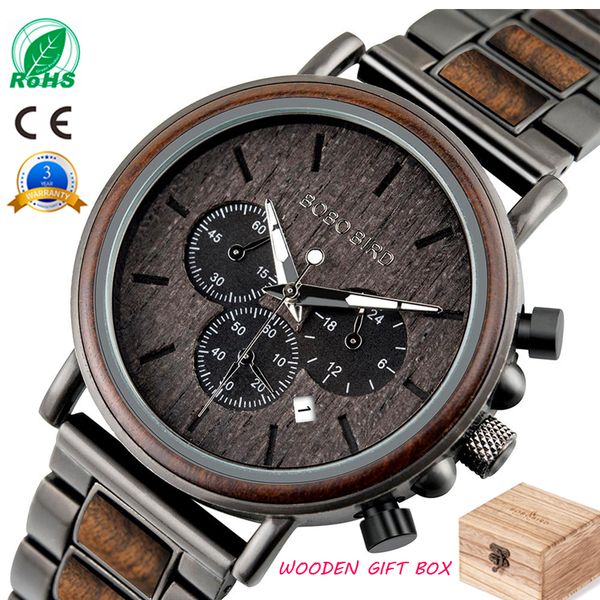 bobo bird luxury wood stainless steel men watch stylish wooden timepieces chronograph quartz watches relogio masculino gift mang, Slivery;brown
bobo bird luxury wood stainless steel men watch stylish wooden timepieces chronograph quartz watches relogio masculino gift mang, Slivery;brown