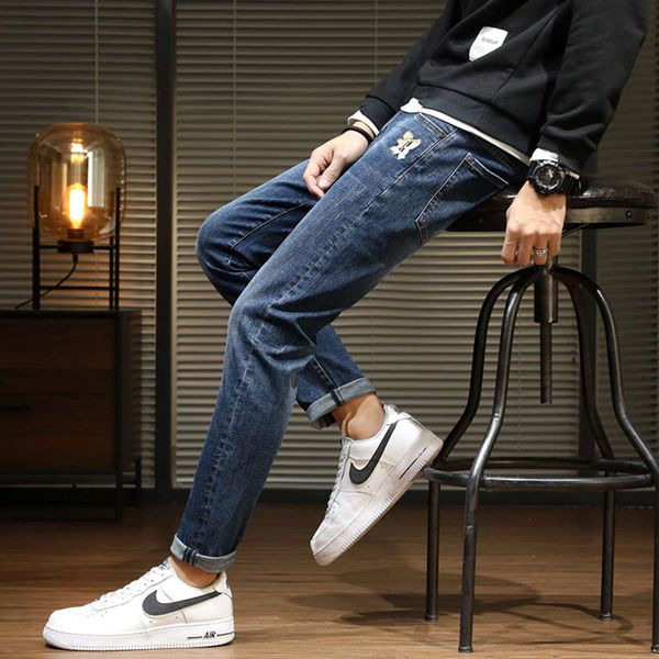 men's jeans autumn and winter elastic korean slim legged brand versatile fashion pants gnt7, Blue
men's jeans autumn and winter elastic korean slim legged brand versatile fashion pants gnt7, Blue