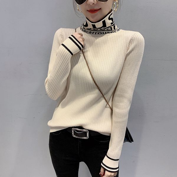 #3836 basic sweater women pullover long sleeve harajuku tight sweater ladies slim sweater high neck thin knitwear spring, White;black
#3836 basic sweater women pullover long sleeve harajuku tight sweater ladies slim sweater high neck thin knitwear spring, White;black
